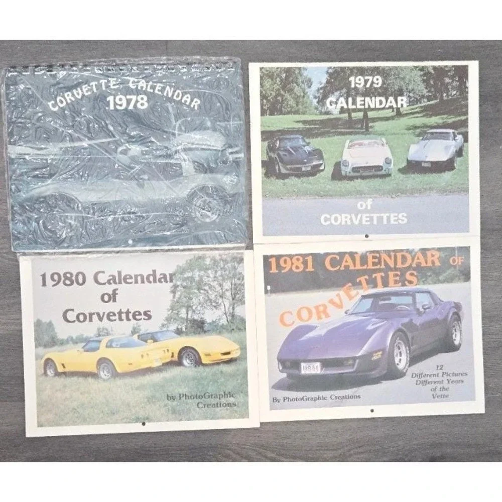 Vintage PhotoGraphic Creations Calendar of Corvettes Lot 1978 1979 1980 1981
